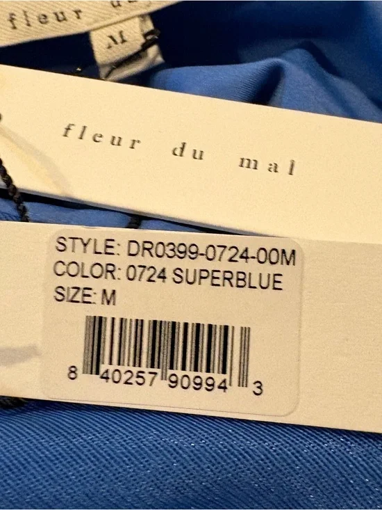 Fleur Du Mal Blue Cindy Mini Dress Party New - Picture 12 of 14